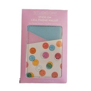 NEW Studio Oh! Smiley Stick-On Cell Phone Wallet